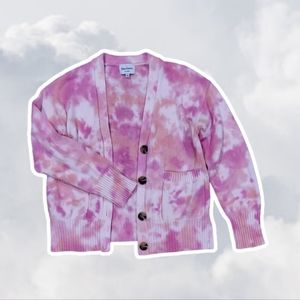Juicy Couture Small Pink Tiedye Button Cardigan